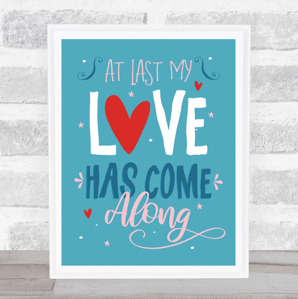 Etta James At Last Blue Typography Music Song Lyric Wall Art Print