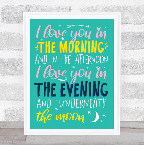 Pinkfong Skidamarink Typography Music Song Lyric Wall Art Print