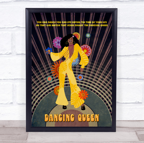 Abba Dancing Queen Dark Skin Music Song Lyric Wall Art Print