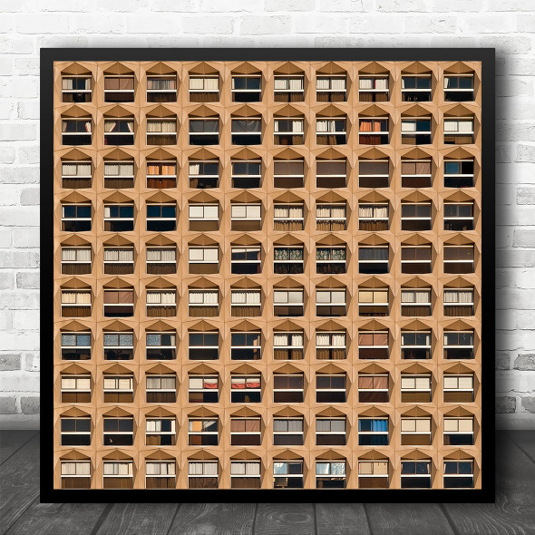 Paris Facade Windows Architecture France Grid Pattern Repetition Square Print