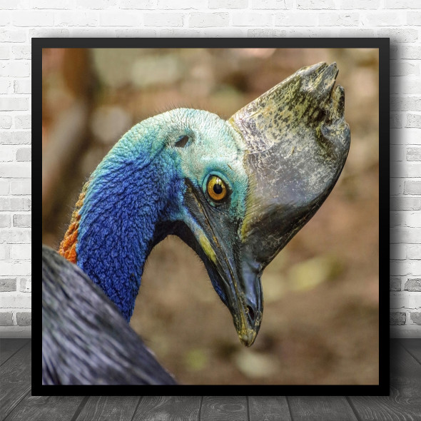 Casual Bird Pre-Historic Primitive Jurassic Strong Powerful Square Art Print