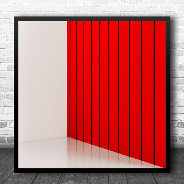 Architecture Abstract Minimal Wall Decorations Red Black Lines Square Art Print