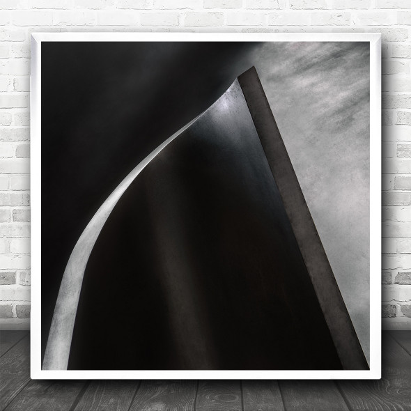 Abstract Lines Modern Steel Bow Metal Industry Industrial Square Wall Art Print