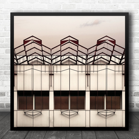 Architecture Modern Abstraction Triptych Cloud Lines Wall Square Wall Art Print