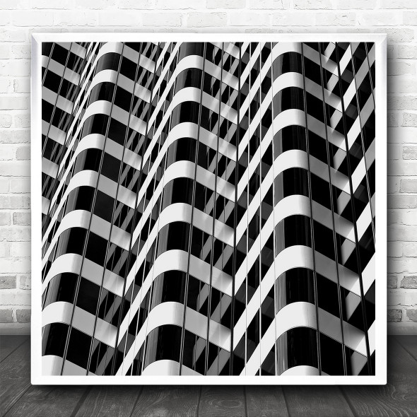 Architecture Building Abstract Patterns San Francisco Black White Square Print