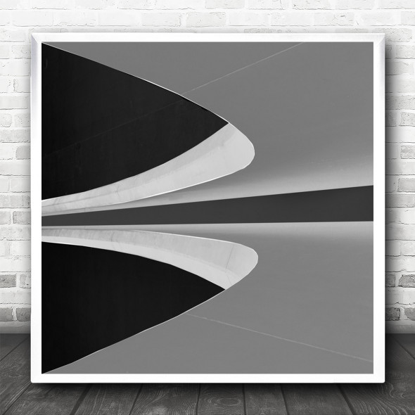 Architecture Abstract B&W Shapes Geometry Simple Curved Lines Square Art Print