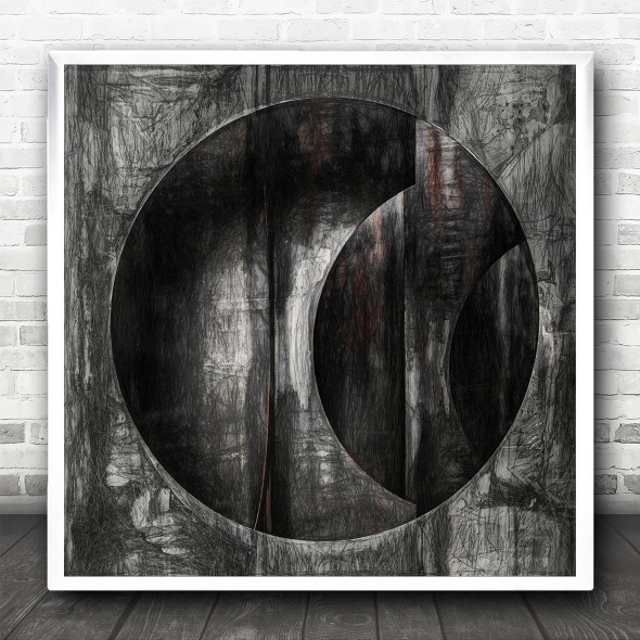 Abstract Abstraction Lines Architecture Moody Grey Structure Square Art Print