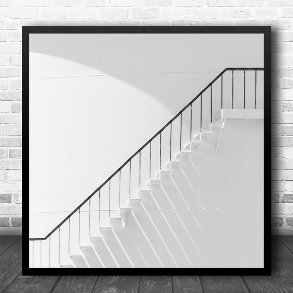 Shadow Abstract Architecture Light Oiltank Steps Stairs Square Wall Art Print