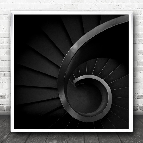 Stairs Numbers Black Down Circle Ilhavo Portugal Spiral Square Wall Art Print