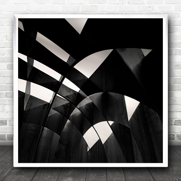 Abstract Abstraction Lines Architecture Grey Structure Square Wall Art Print