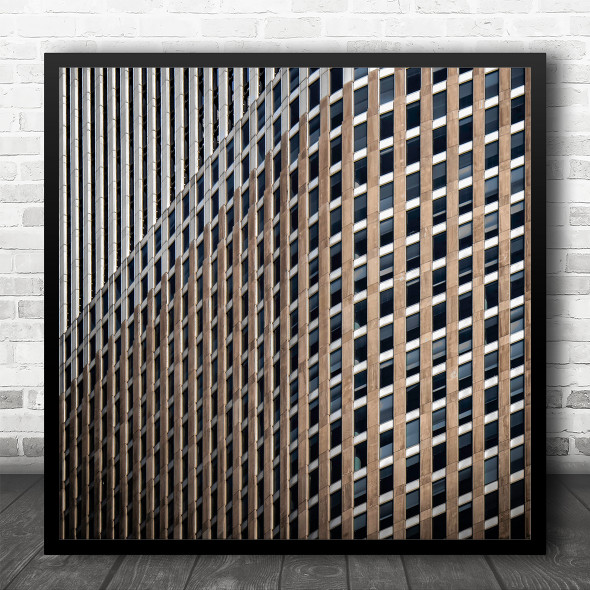 Skyscraper Gold Silver Windows Offices Building Modern Square Wall Art Print