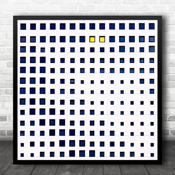 Apartment Habitat Windows Geometric Abstract Building Square Wall Art Print