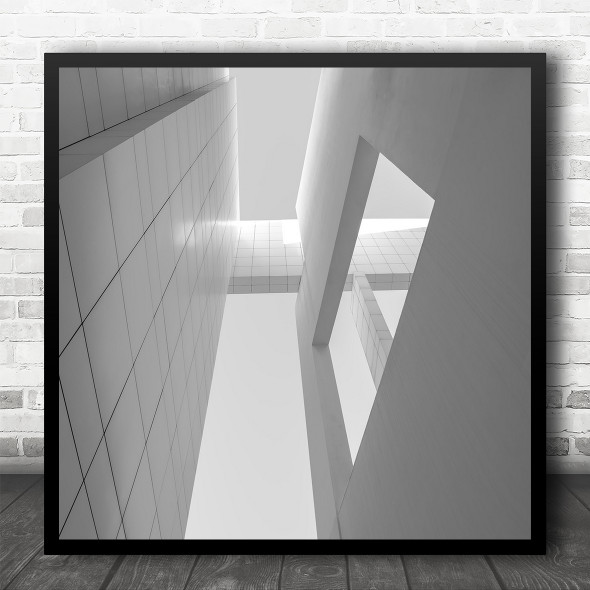 Architecture Museum Contemporary Art Minimal White Square Wall Art Print