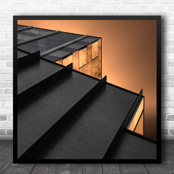 Abstract Lines Architecture Structure Wall Modern Square Wall Art Print