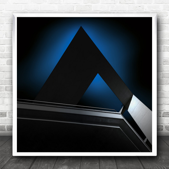 Architecture Abstract Triangle Spotlight Blue Square Wall Art Print