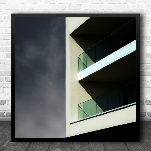 Shadow Balcony Architecture Abstract Graphic Square Wall Art Print