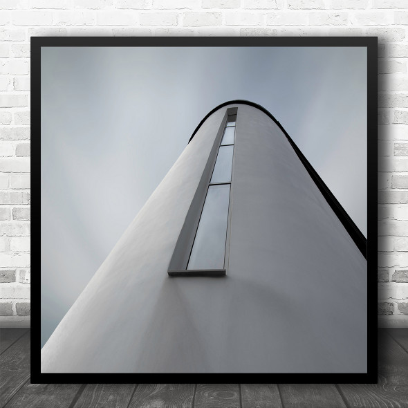 Abstract Lines Architecture Grey Structure Square Wall Art Print