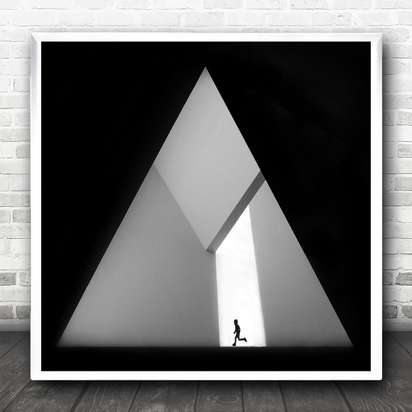 Abstract Triangle Light Figure Running Square Wall Art Print
