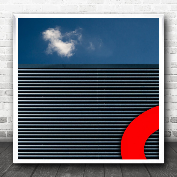 Abstract Wall Metal Cloud Red Sign Square Wall Art Print
