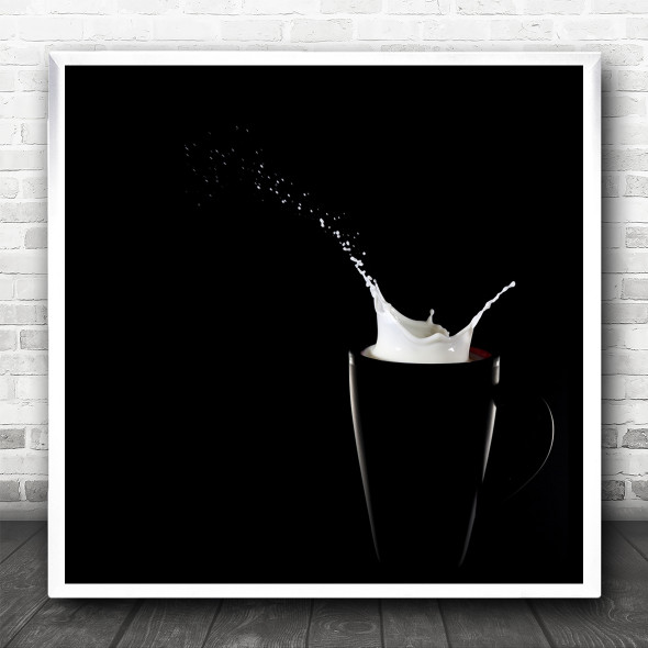 Milk Splash Minimalism Cup Milky Way Square Wall Art Print