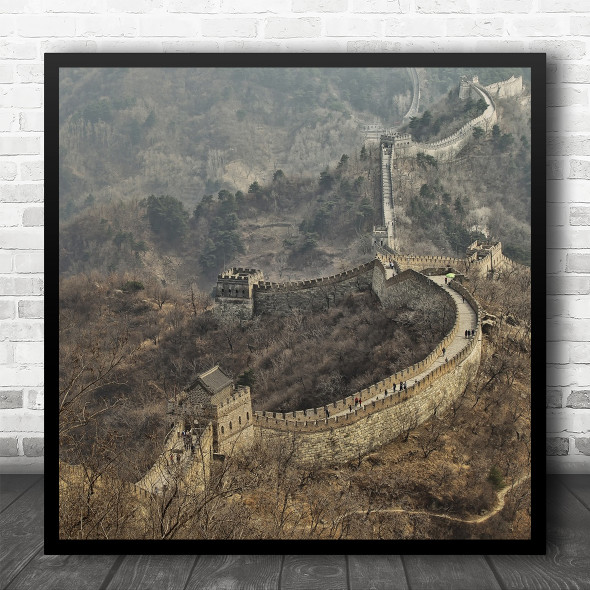 Mutianyu China Great Wall Of Architecture History Historic Square Wall Art Print