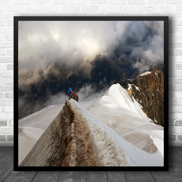 Chamonix Mont Blanc France Alp Alps Landscape Snow Winter Cold Square Art Print