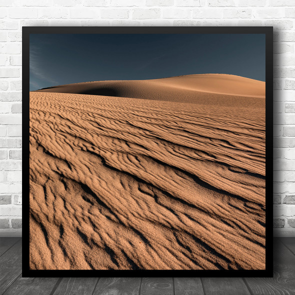 Landscape Abstract Sand Desert Dunes Pattern Shapes Square Wall Art Print