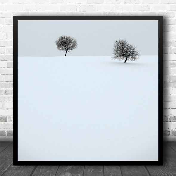 Quiet Silence Winter Season Landscape Winter Trees Square Wall Art Print