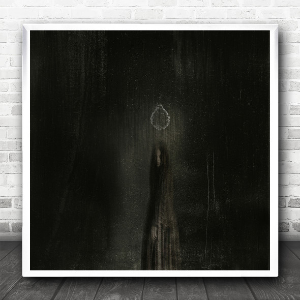 Creative Edit Girl Woman Eerie Dark Low Key Halloween Square Wall Art Print
