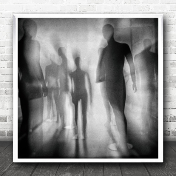 Silhouette Ghosts Creative Edit Light Shining Square Wall Art Print