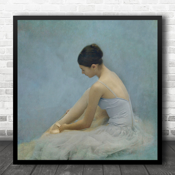 Performance Ballerina Pastel Colour Dress Square Wall Art Print