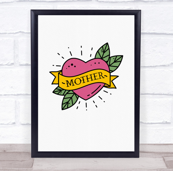 Bright Colours Heart Mother Personalised Gift Art Print