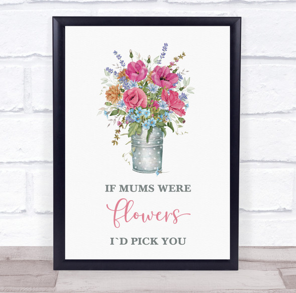 Flowers Bouquet Mother's Day Personalised Gift Art Print