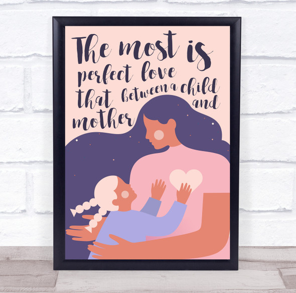 Mother Hugging Daughter Dark Skin Personalised Gift Art Print