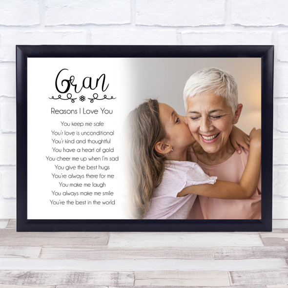 Reasons I Love You Gran Photo Personalised Gift Art Print