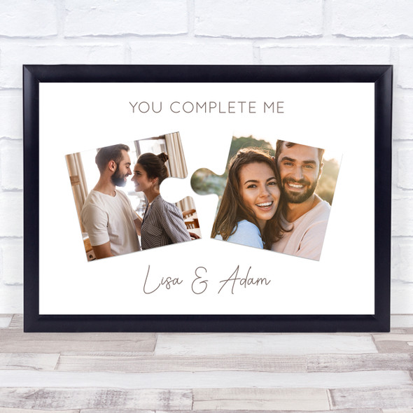 Jigsaw You Complete Me Love Partner Photo Personalised Gift Art Print