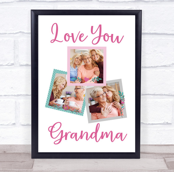 Love You Grandma Photo Personalised Gift Art Print