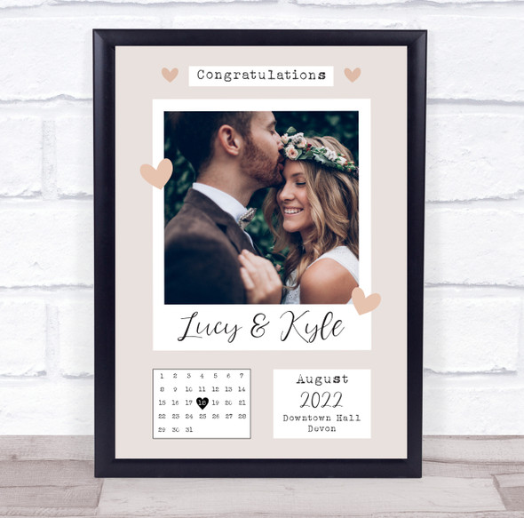 Congratulations On Your Wedding Day Photo Details Collage Gift Print