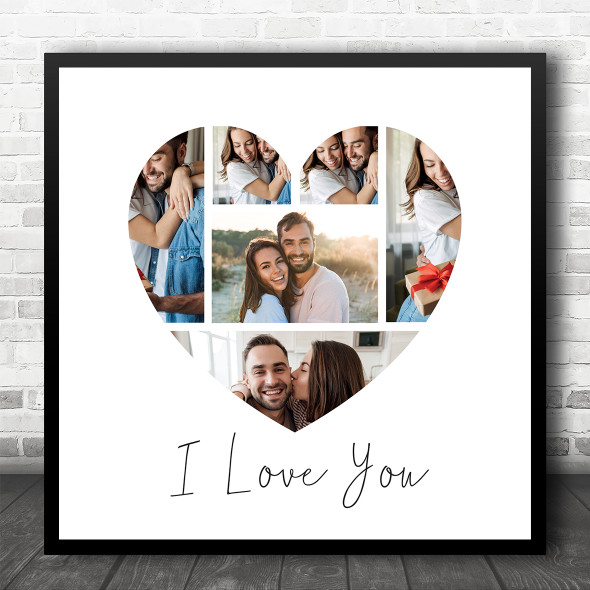 I Love You Photos Heart Boyfriend Girlfriend Husband Wife Square Gift Print