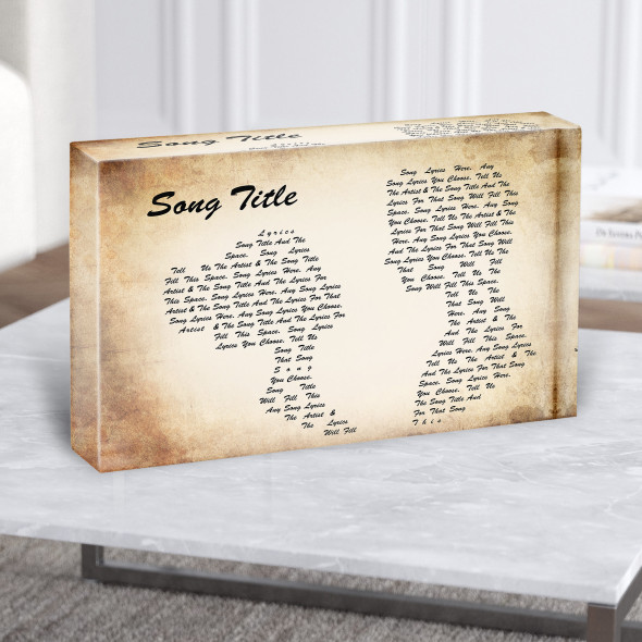 Landscape Couple Any Song Lyric Acrylic Block