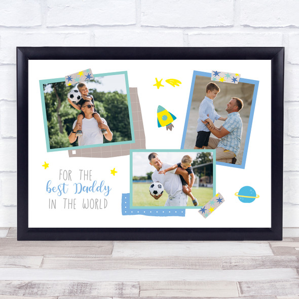 Best Daddy In The World Photo Collage Personalised Wall Art Gift Print