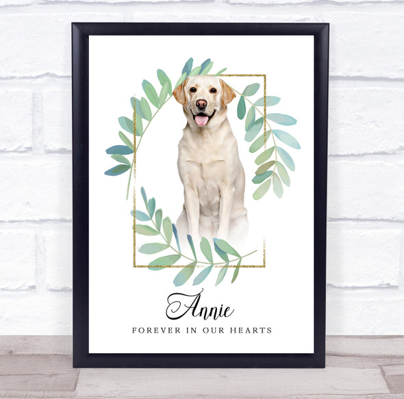 Labrador Memorial Dog Pet Forever In Our Hearts Personalised Wall Art Gift Print