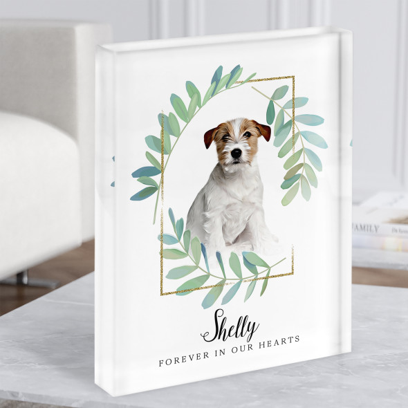 Jack Russel Dog Pet Memorial Forever In Our Hearts Gift Acrylic Block
