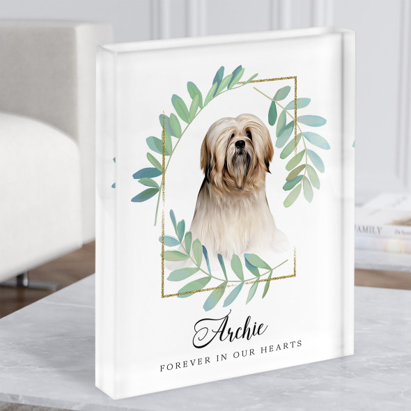 Lhasa Apso Dog Pet Memorial Forever In Our Hearts Gift Acrylic Block