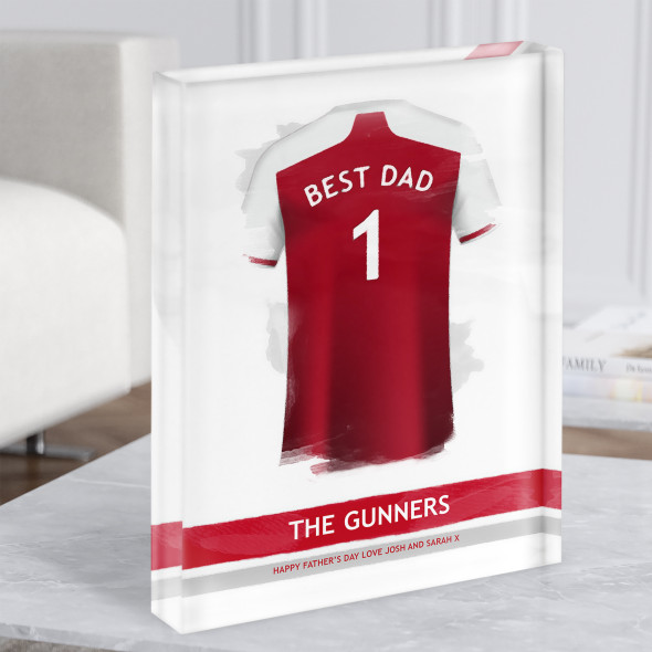 Arsenal Football Shirt Best Dad Personalised Father's Day Gift Acrylic Block