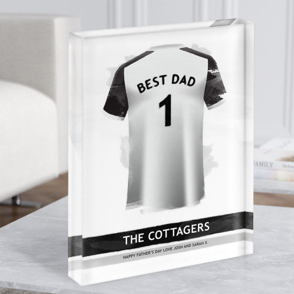 Fulham Football Shirt Paint Effect Best Dad Father's Day Gift Acrylic Block