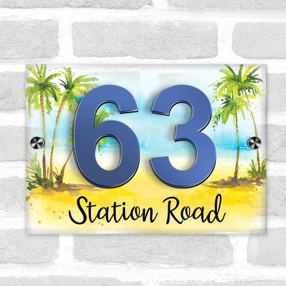 Beach Holiday Coastal Sea Tropical 3D Modern Acrylic Door Number House Sign