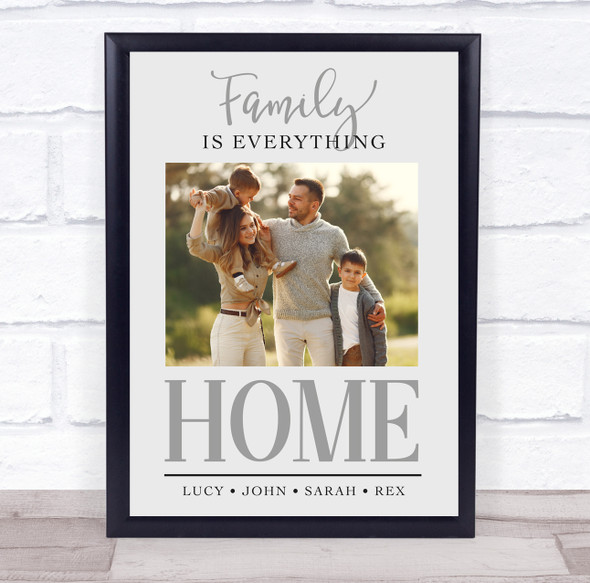 Grey Family is Everything Special Names Home Photo Personalised Gift Print