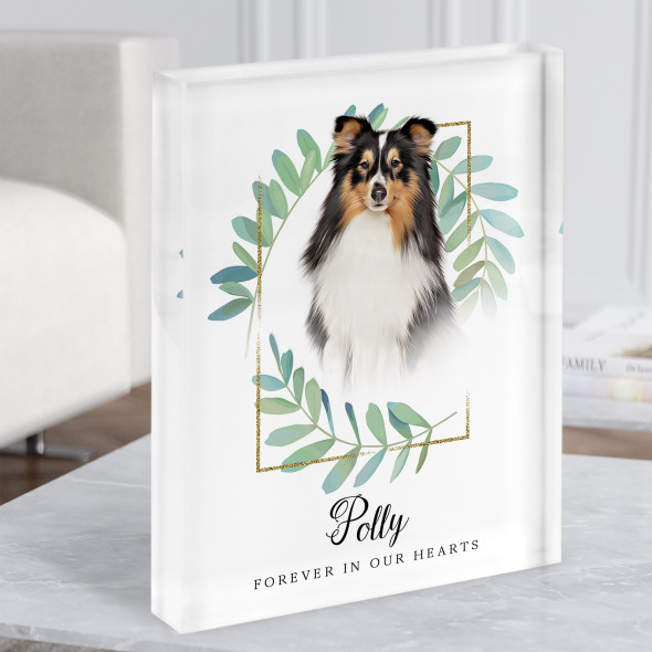 Shetland Sheepdog Pet Memorial Forever In Our Hearts Gift Acrylic Block