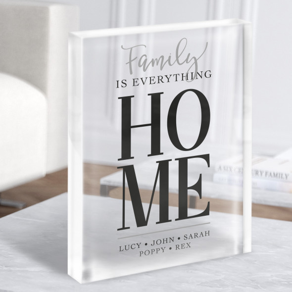 Simple Family is Everything Home Special Names Typographic Gift Acrylic Block